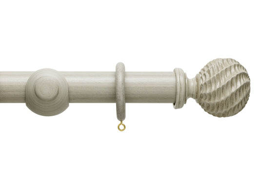 Hallis Origins Ammonite 45mm Wooden Curtain Pole - Flint Grey
