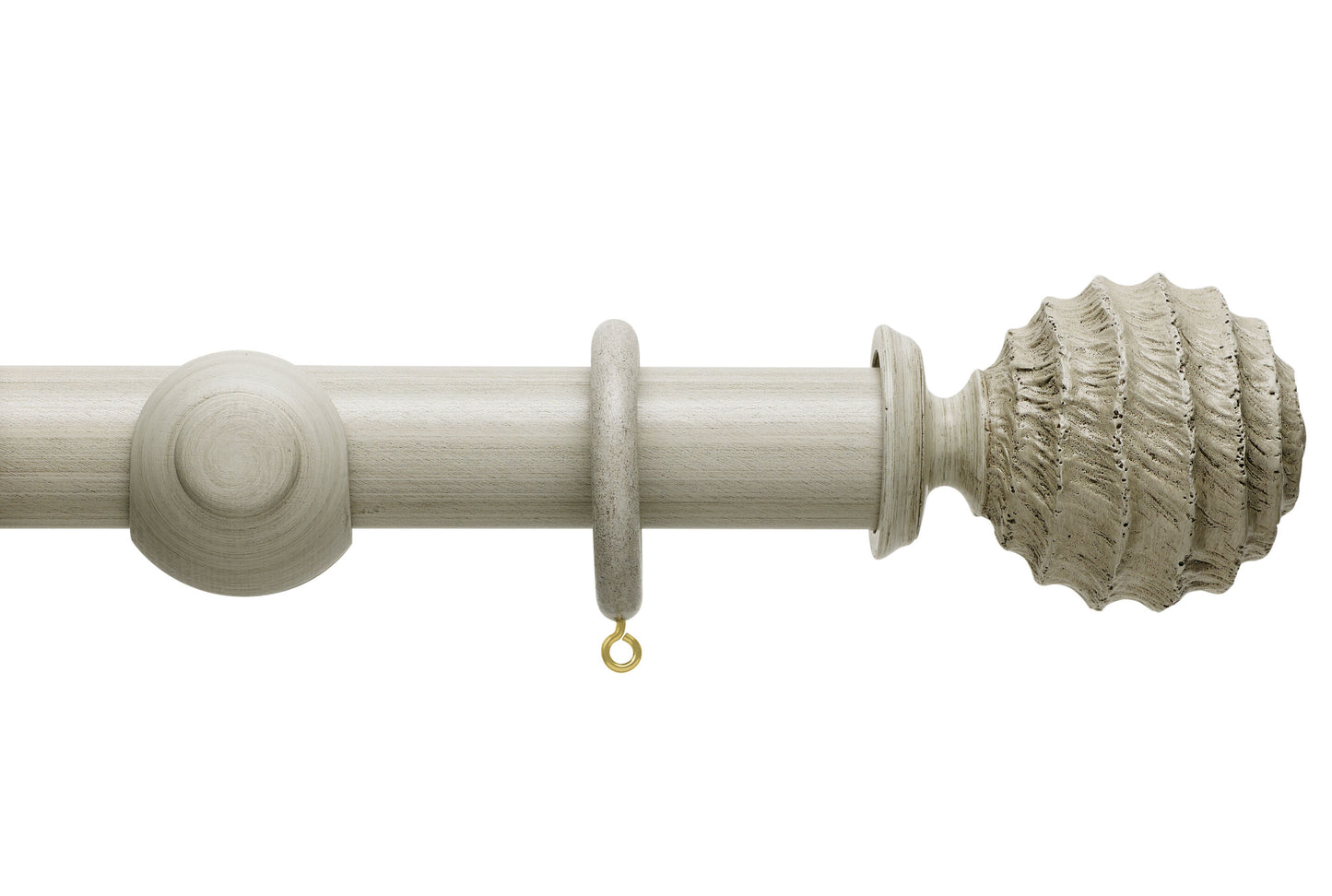Hallis Origins Fossil Ball 45mm Wooden Curtain Pole - Flint Grey