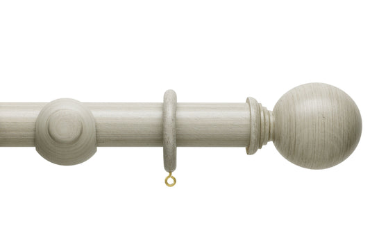 Hallis Origins Ball 45mm Wooden Curtain Pole - Flint Grey