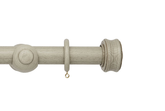 Hallis Origins Disc 45mm Wooden Curtain Pole - Flint Grey