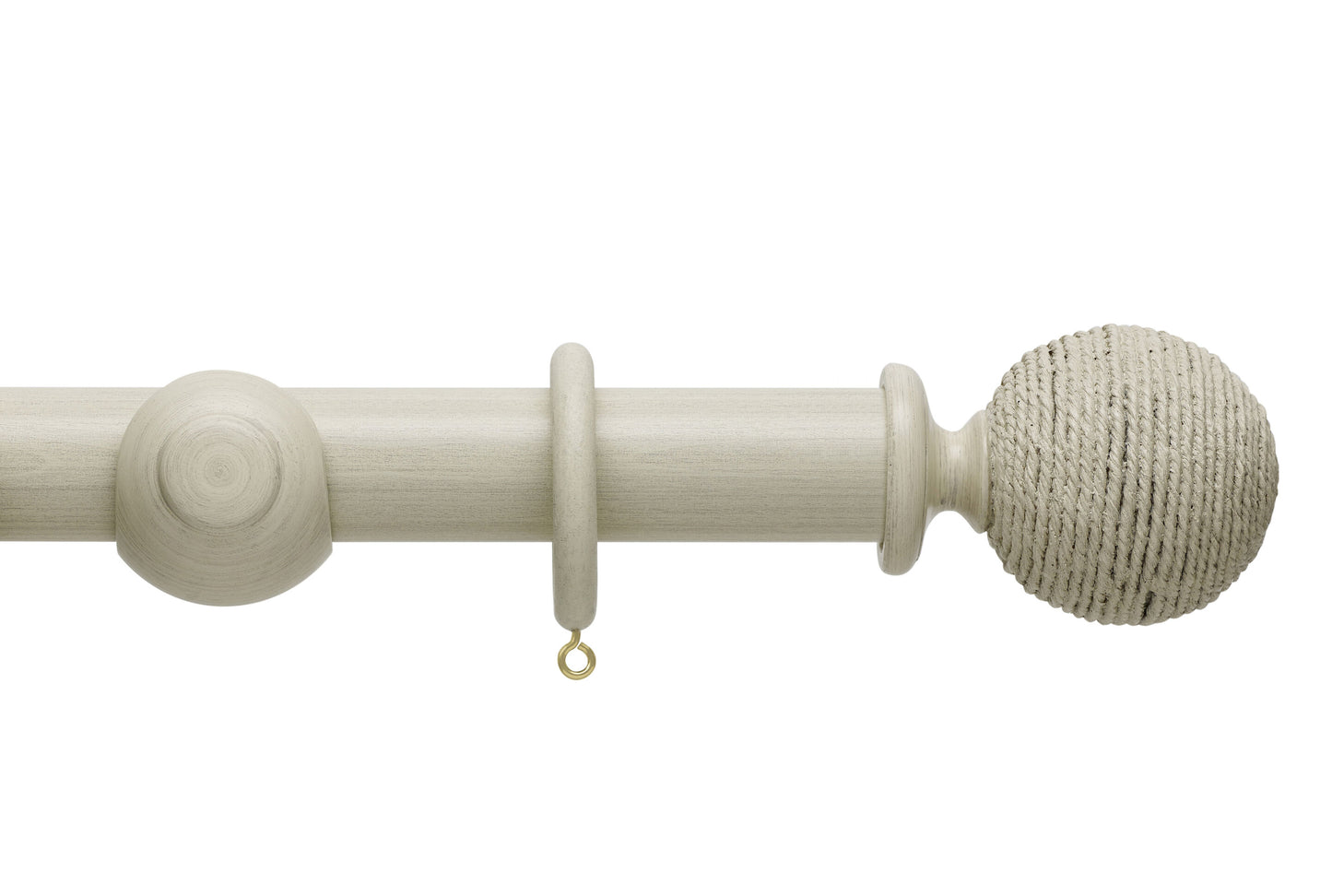 Hallis Origins Twine 45mm Wooden Curtain Pole - Limestone