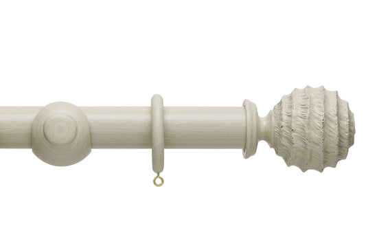Hallis Origins Fossil Ball 45mm Wooden Curtain Pole - Limestone
