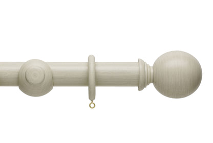 Hallis Origins Ball 45mm Wooden Curtain Pole - Limestone