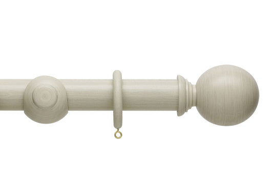 Hallis Origins Ball 45mm Wooden Curtain Pole - Limestone