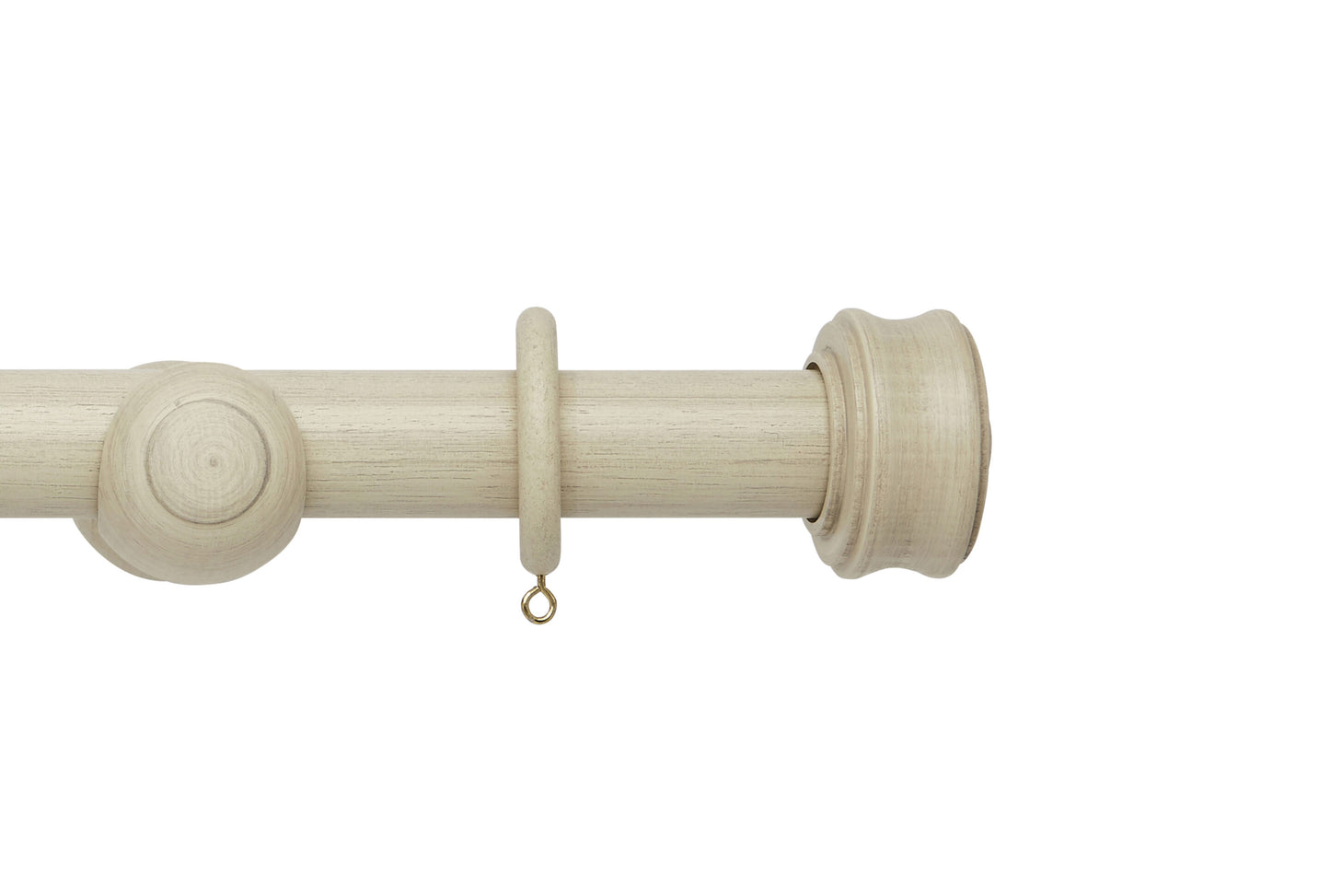 Hallis Origins Disc 45mm Wooden Curtain Pole - Limestone