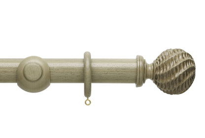 Hallis Origins Ammonite 45mm Wooden Curtain Pole - Millstone Grey