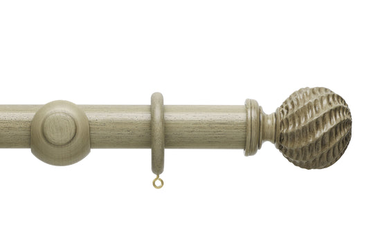 Hallis Origins Ammonite 45mm Wooden Curtain Pole - Millstone Grey
