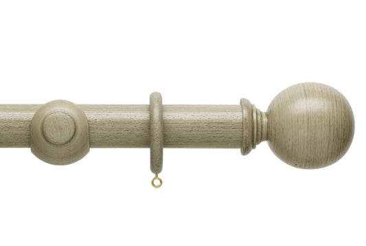 Hallis Origins Ball 45mm Wooden Curtain Pole - Millstone Grey