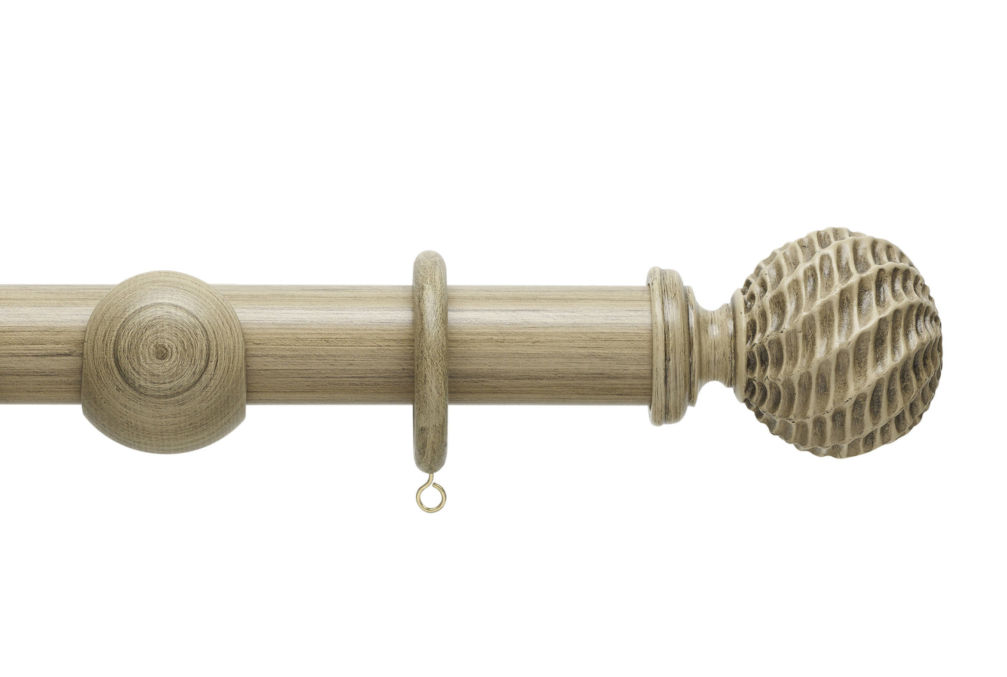 Hallis Origins Ammonite 45mm Wooden Curtain Pole - Quarry Stone