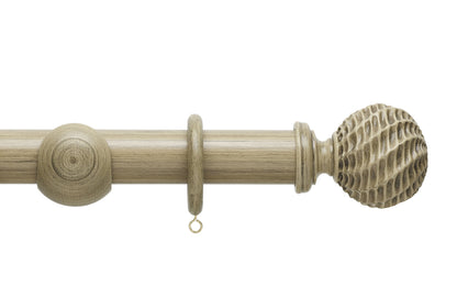 Hallis Origins Ammonite 45mm Wooden Curtain Pole - Quarry Stone