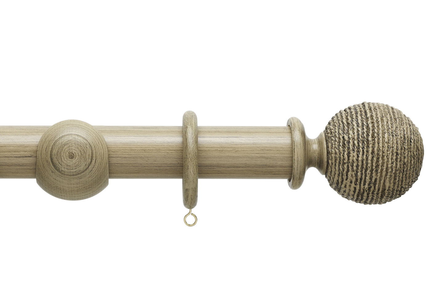 Hallis Origins Twine 45mm Wooden Curtain Pole - Quarry Stone