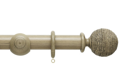 Hallis Origins Twine 45mm Wooden Curtain Pole - Quarry Stone