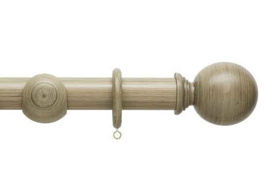 Hallis Origins Ball 45mm Wooden Curtain Pole - Quarry Stone