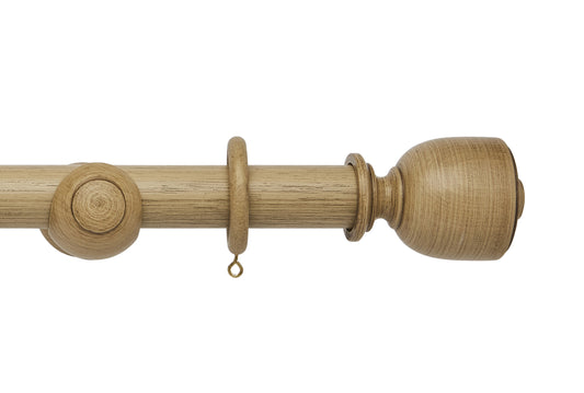 Hallis Origins Tulip Urn 45mm Wooden Curtain Pole - Quarry Stone