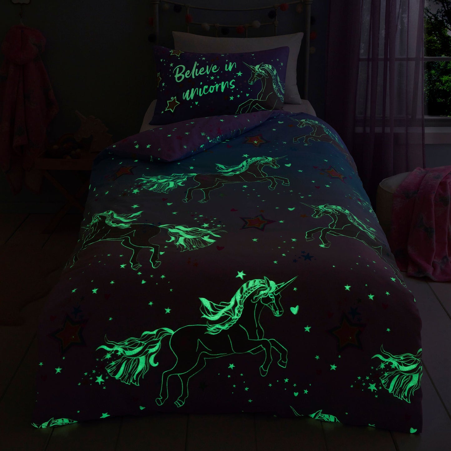 Ombre Unicorn Duvet Cover Set by Bedlam in Lilac - Duvet Cover Set - Bedlam