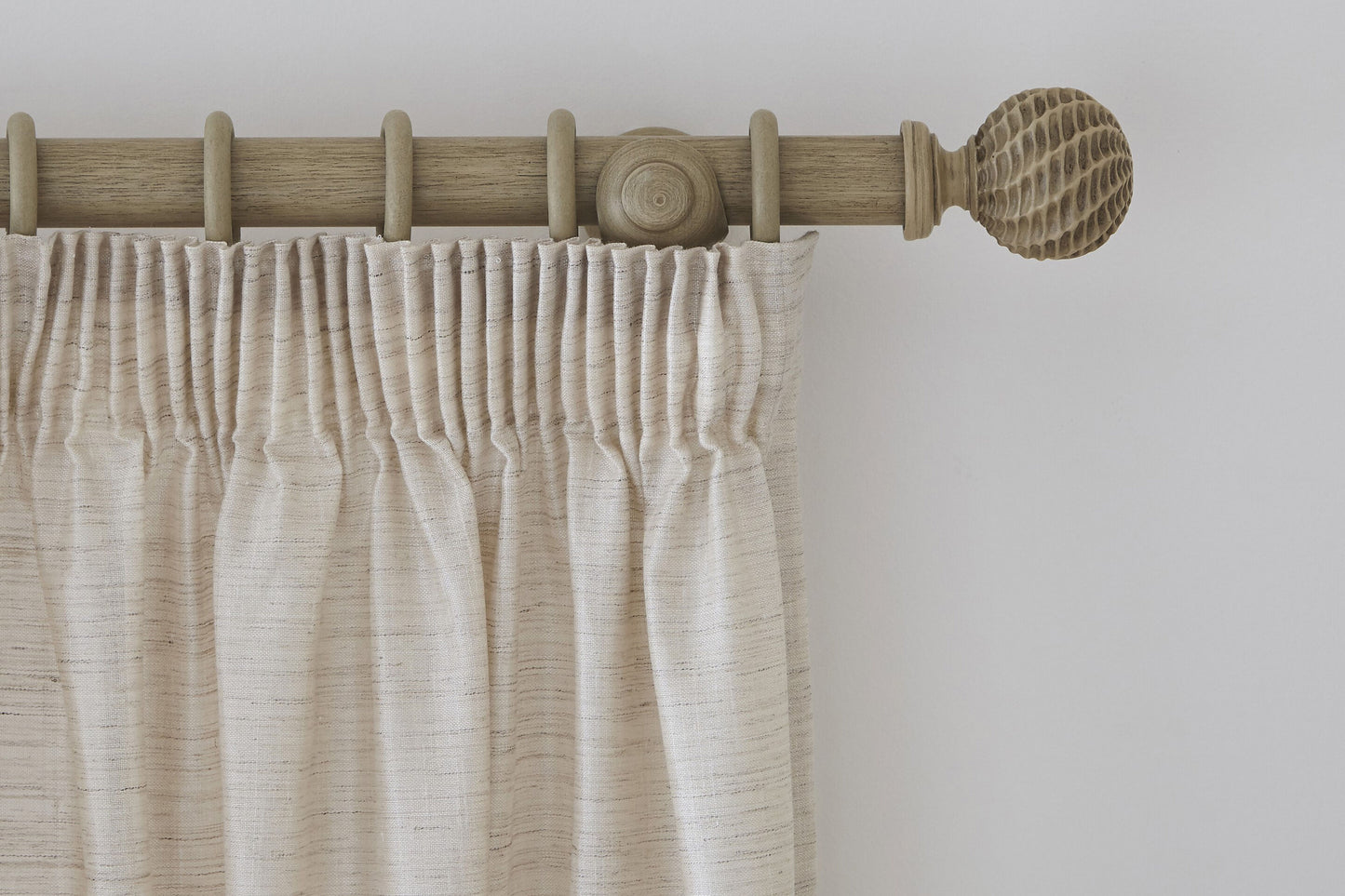 Hallis Origins Ammonite 35mm Wooden Curtain Pole - Millstone Grey