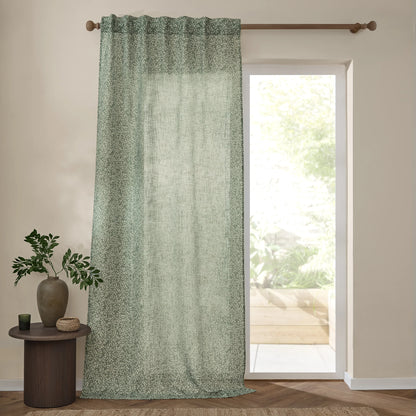 Yard Perrie Leaf Tab Top Voile Panel - Forest