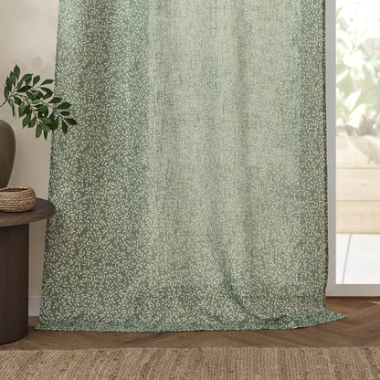 Yard Perrie Leaf Tab Top Voile Panel - Forest