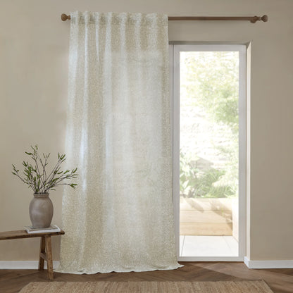 Yard Perrie Leaf Tab Top Voile Panel - Natural