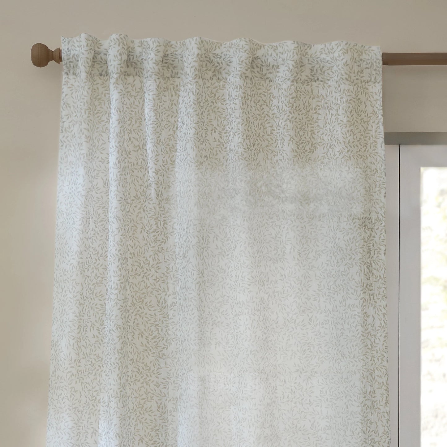 Yard Perrie Leaf Tab Top Voile Panel - Natural