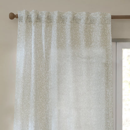 Yard Perrie Leaf Tab Top Voile Panel - Natural