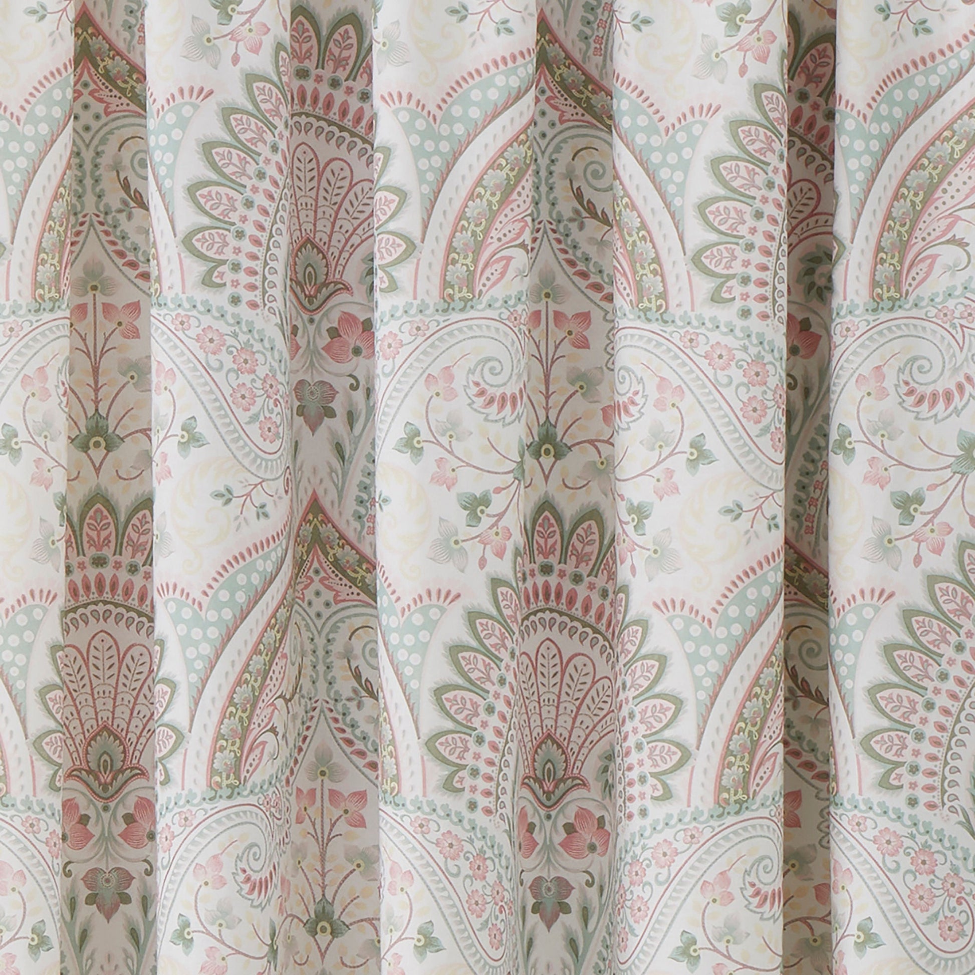 Palais Pair of Pencil Pleat Curtains With Tie-Backs by Dreams & Drapes Design in Green - Pair of Pencil Pleat Curtains With Tie-Backs - Dreams & Drapes Design