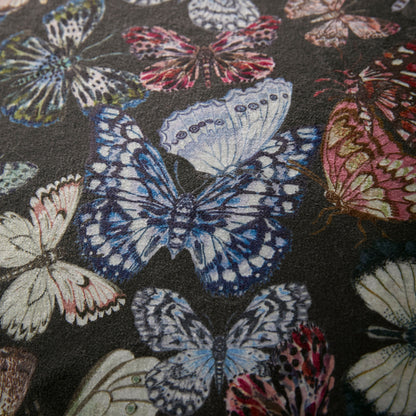 Soiree Papillon Velvet Duvet Cover Set - Charcoal