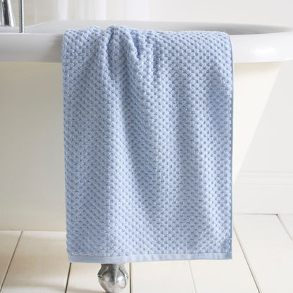 Popcorn Check Towels in Blue - Towels - Dreams & Drapes