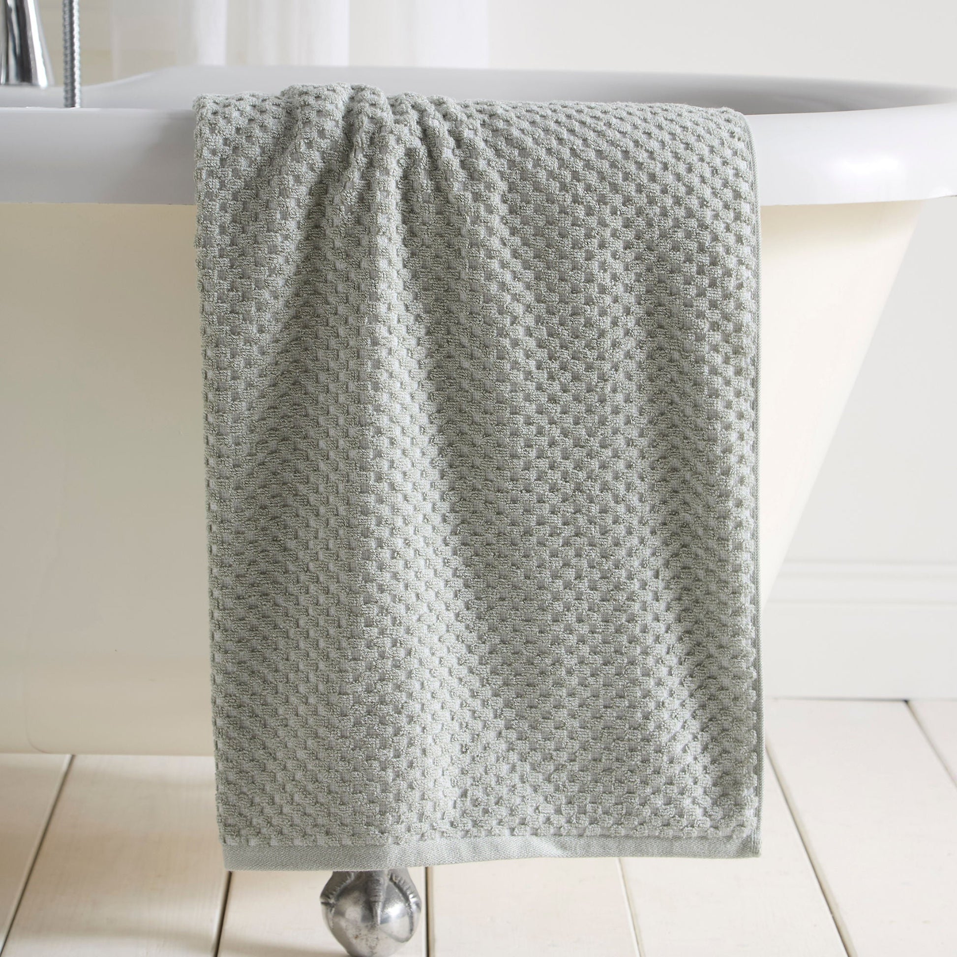 Popcorn Check Towels in Green - Towels - Dreams & Drapes