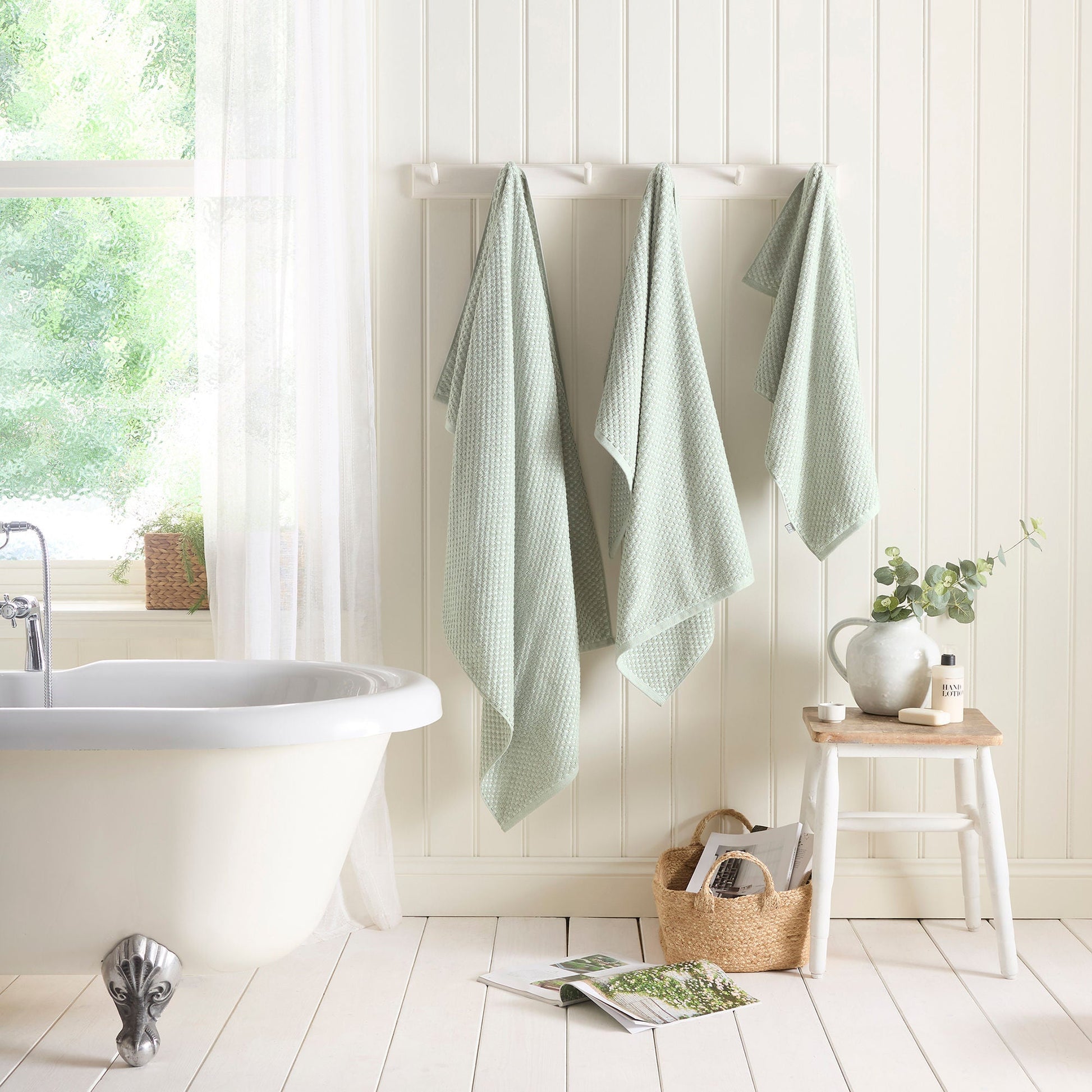 Popcorn Check Towels in Green - Towels - Dreams & Drapes