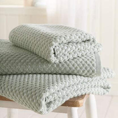 Popcorn Check Towels in Green - Towels - Dreams & Drapes