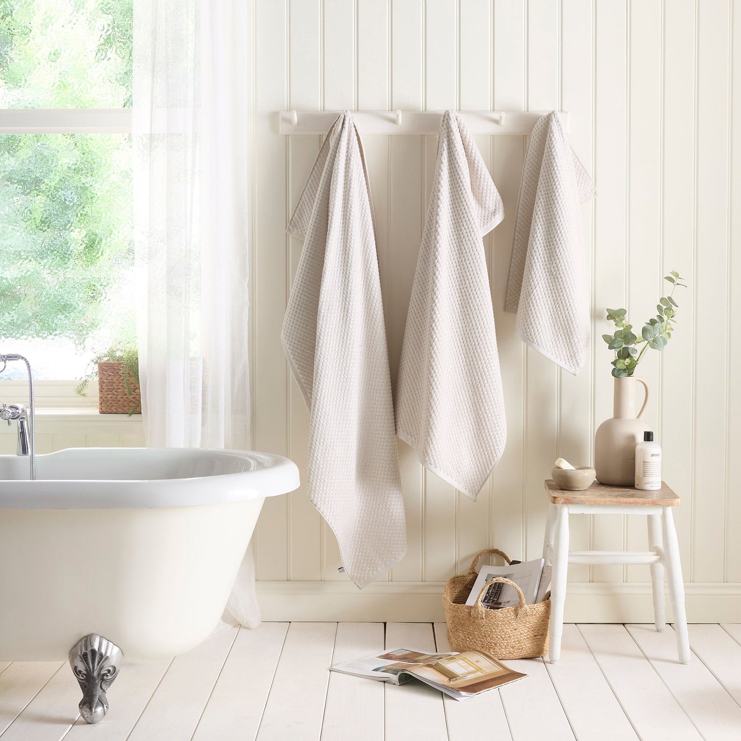 Popcorn Check Towels in Natural - Towels - Dreams & Drapes