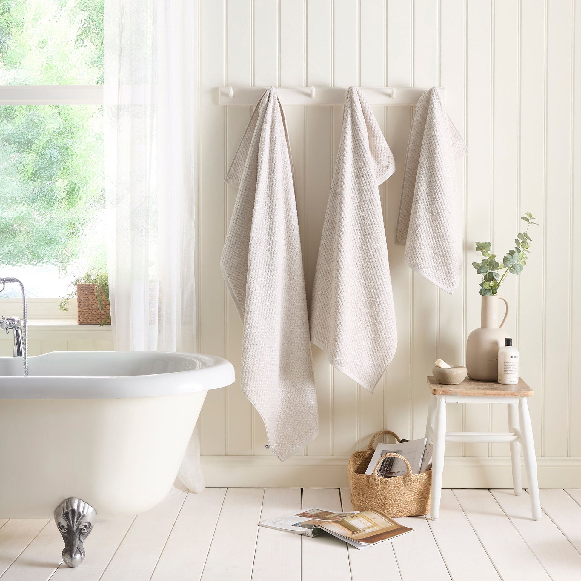 Popcorn Check Towels in Natural - Towels - Dreams & Drapes
