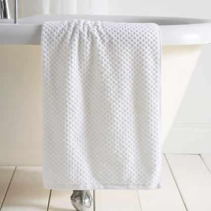 Popcorn Check Towels in White - Towels - Dreams & Drapes