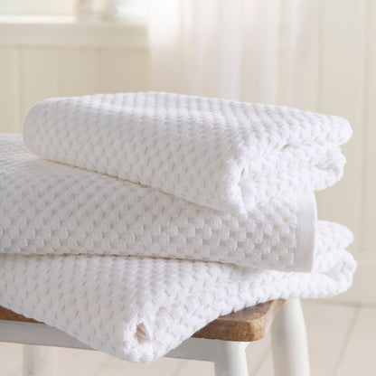Popcorn Check Towels in White - Towels - Dreams & Drapes