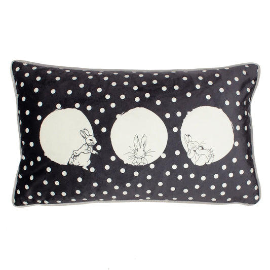 Peter Rabbit™ Spot Me Cushion - Charcoal