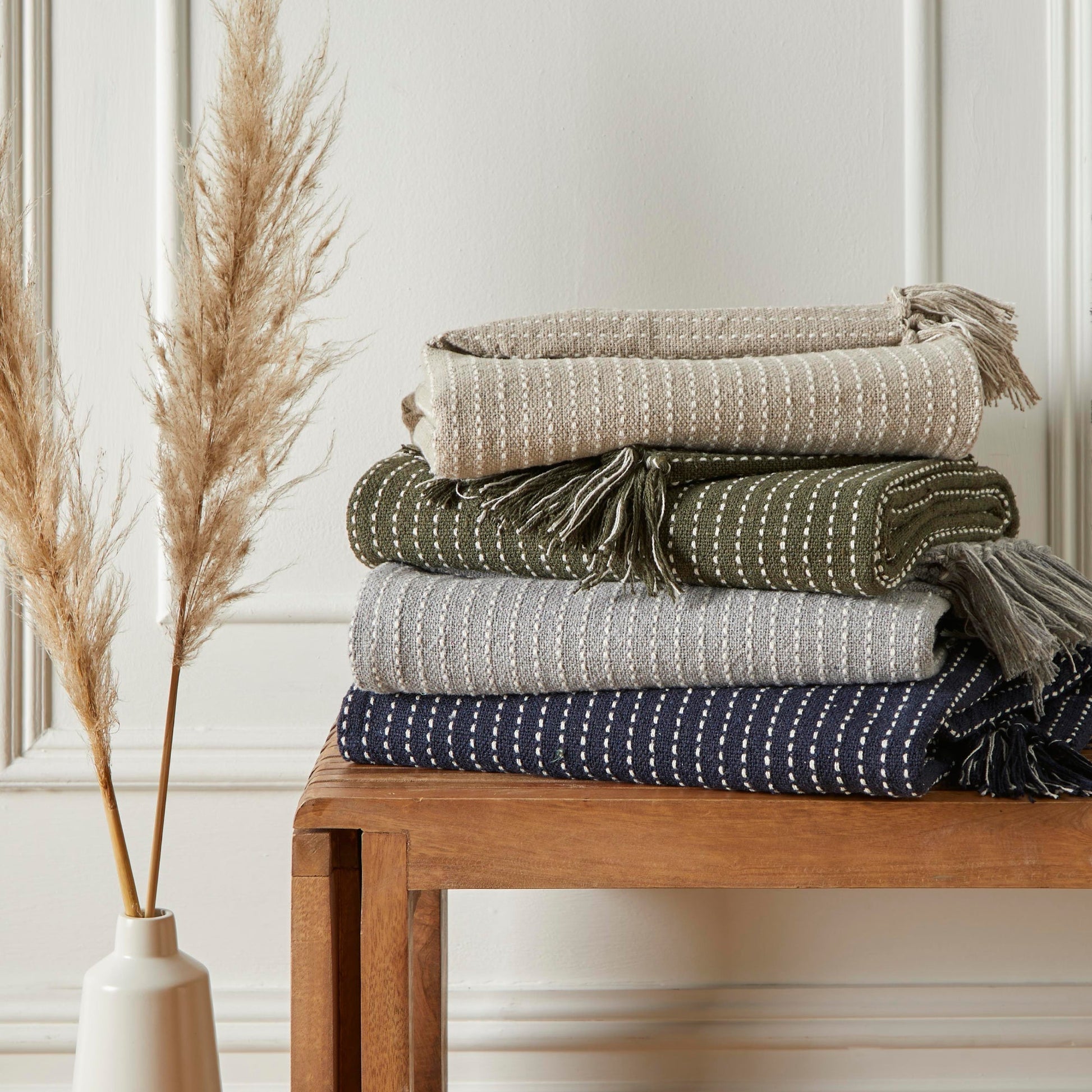 Quinn Throw by Drift Home in Natural 130 x 180cm - Throw - Drift Home