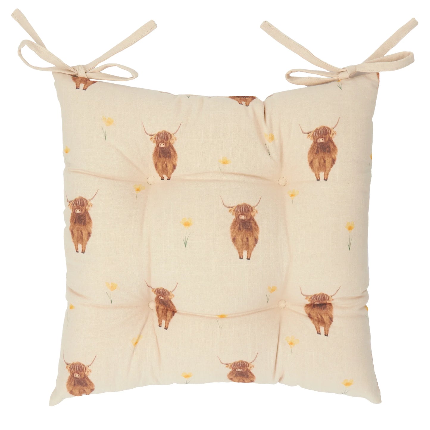 Wylder Ramble Highland Cow Seat Pads (Pair) - Natural