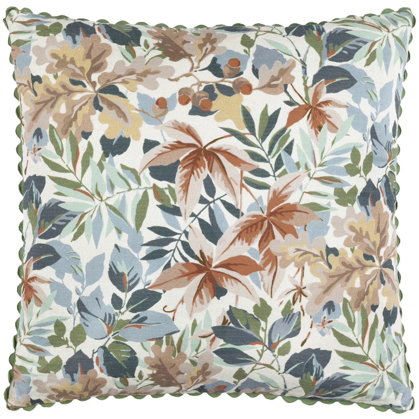 Sanderson Robins Wood Cushion -  Forest/Rust