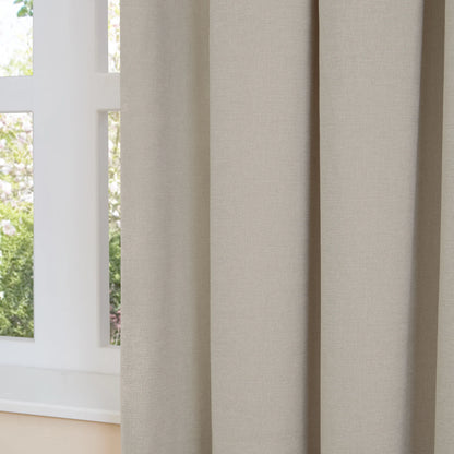 Furn Soft Chenille Blackout Pencil Pleat Curtains - Natural