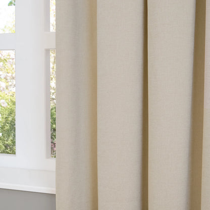 Furn Soft Chenille Blackout Eyelet Curtains - Ecru