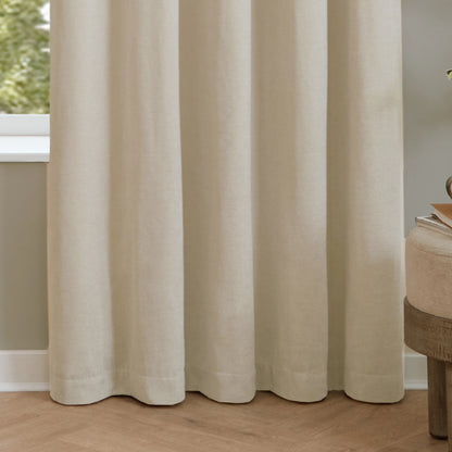 Furn Soft Chenille Blackout Eyelet Curtains - Ecru