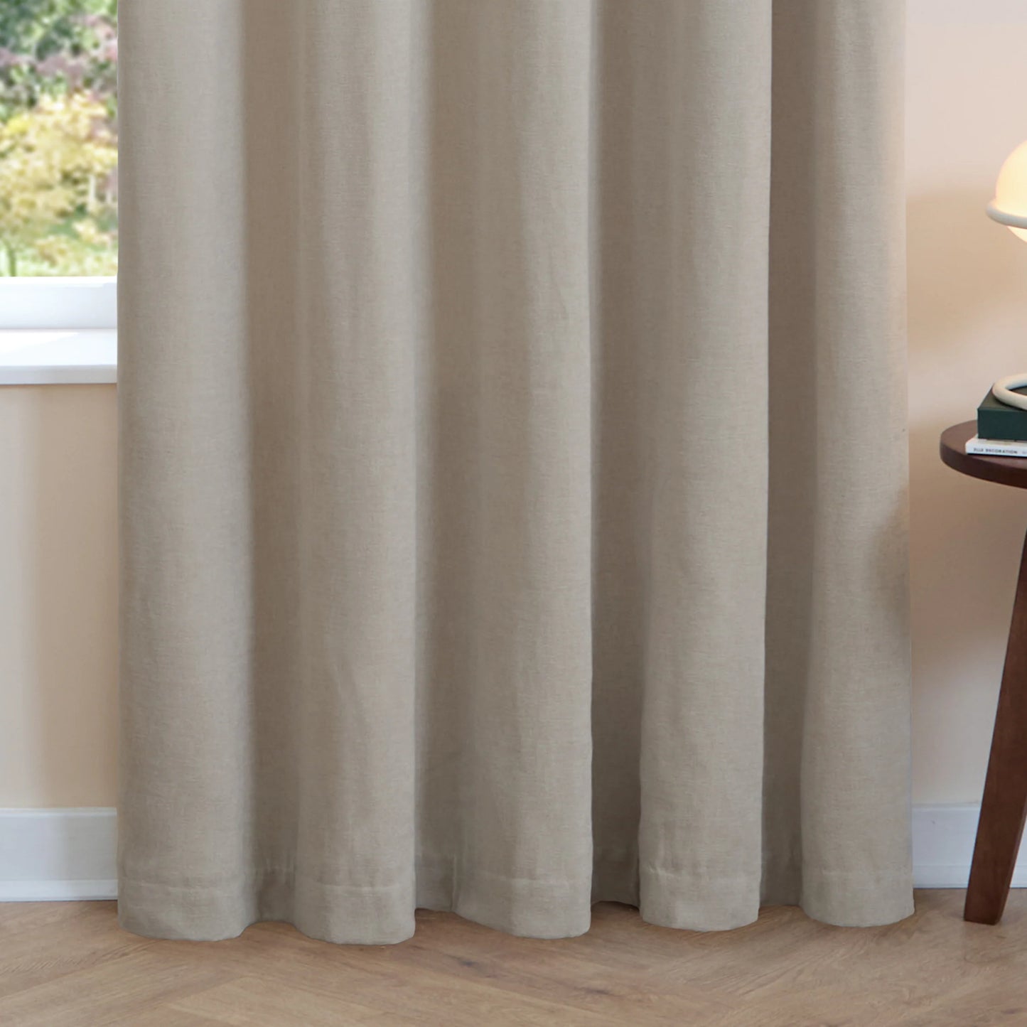 Furn Soft Chenille Blackout Eyelet Curtains - Natural