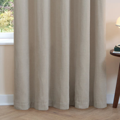 Furn Soft Chenille Blackout Eyelet Curtains - Natural