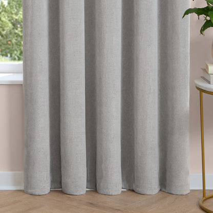 Furn Soft Chenille Blackout Eyelet Curtains - Silver