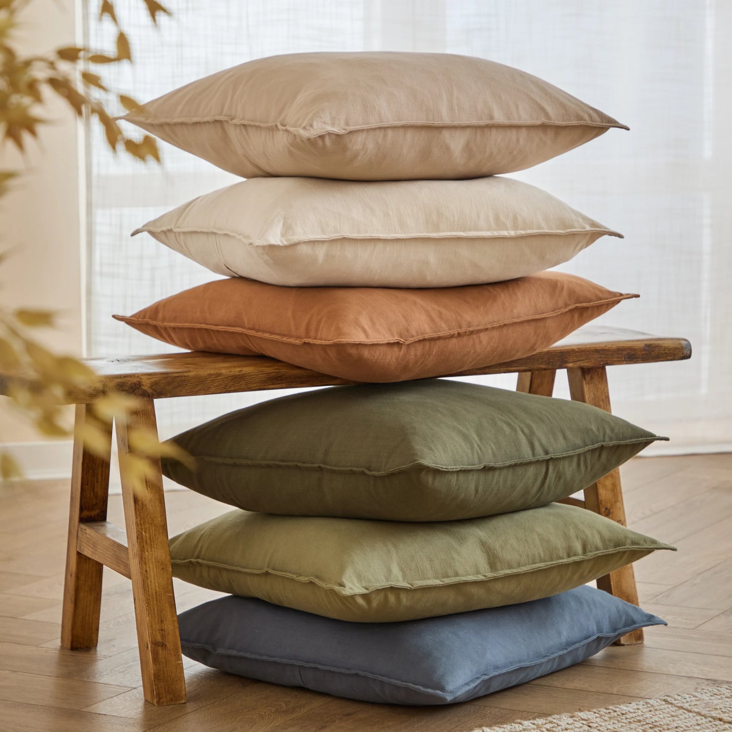Yard Slub Cotton Cushion - Moss
