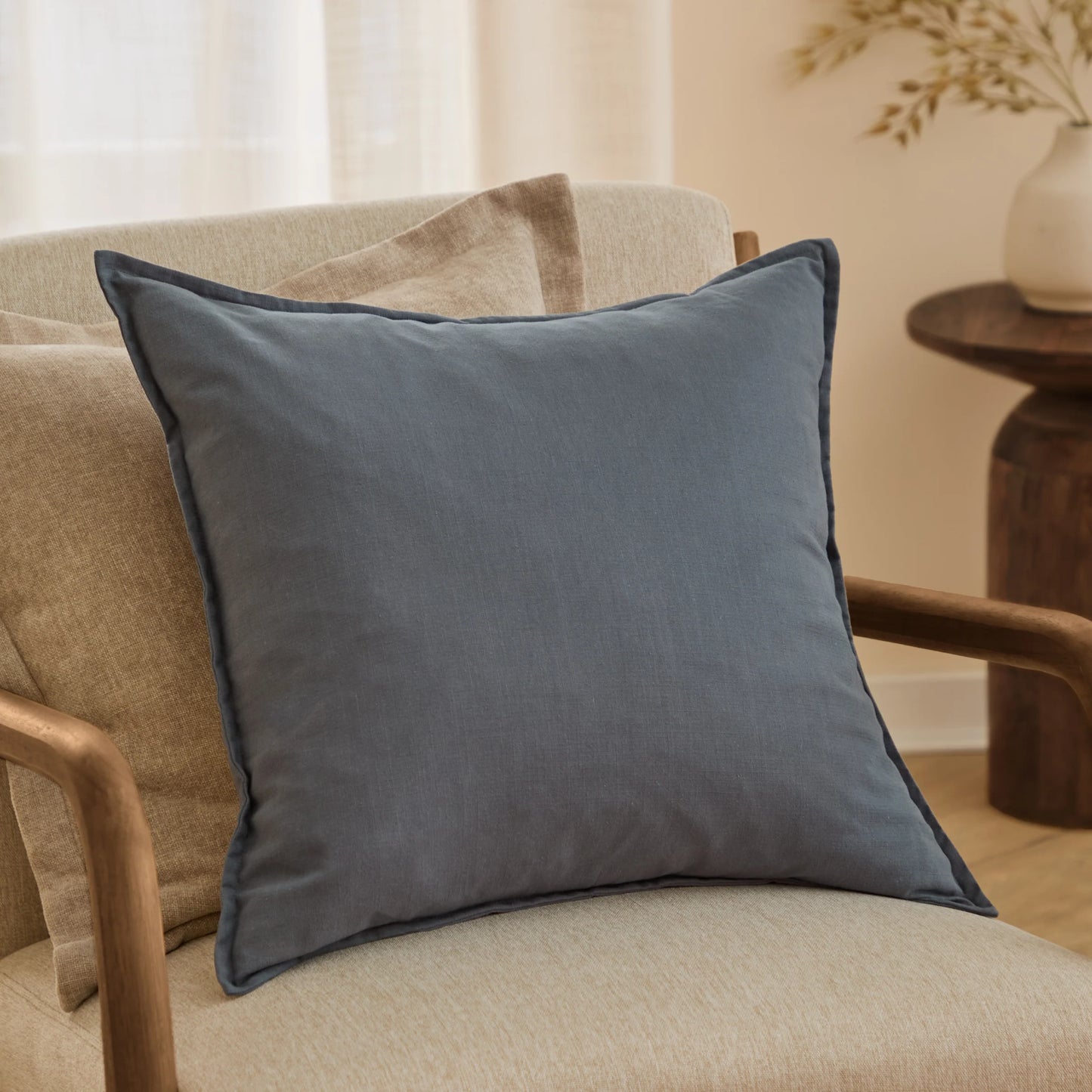 Yard Slub Cotton Cushion - Denim