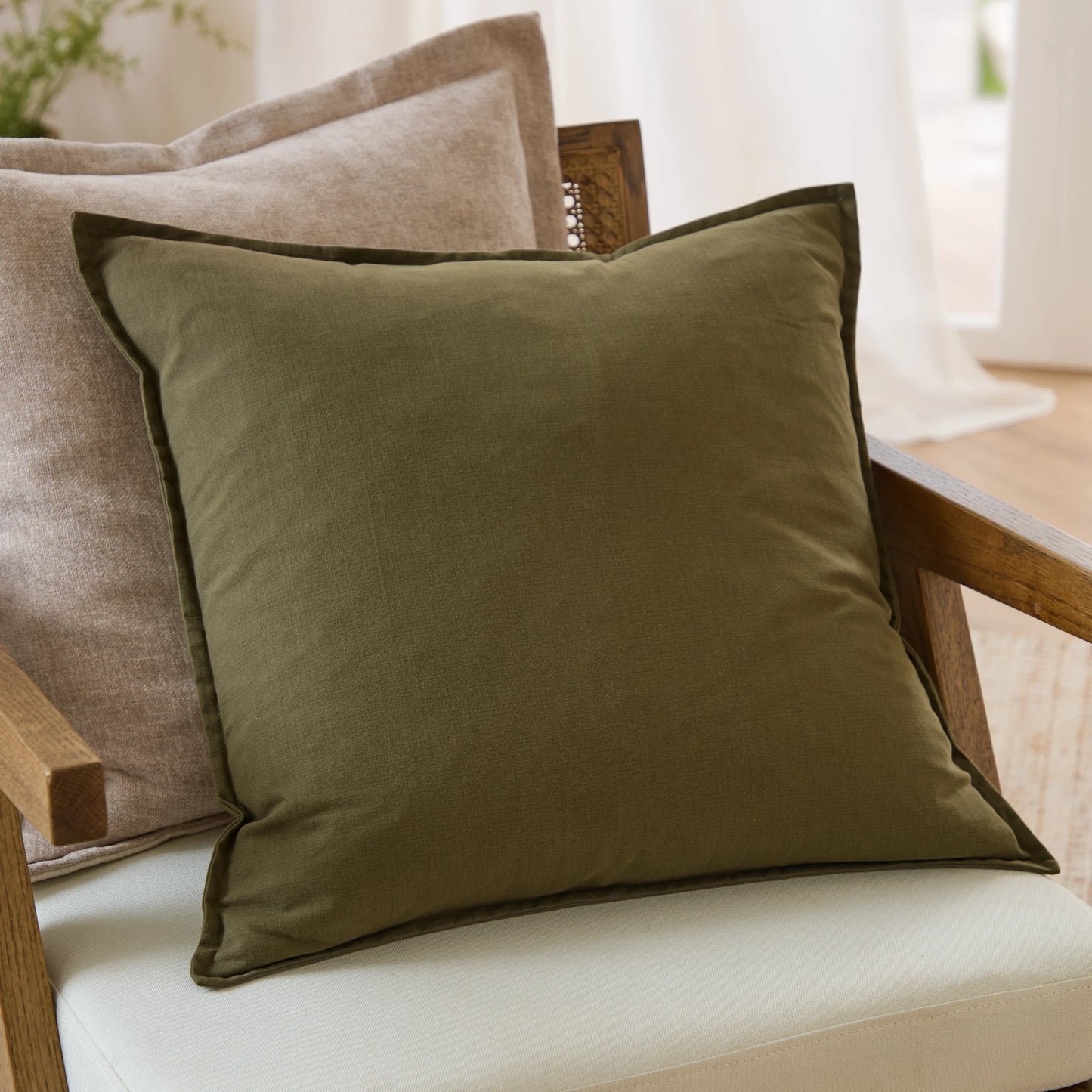 Yard Slub Cotton Cushion - Lichen