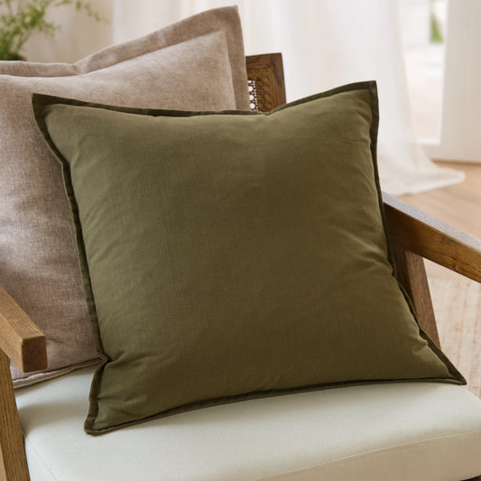 Yard Slub Cotton Cushion - Lichen