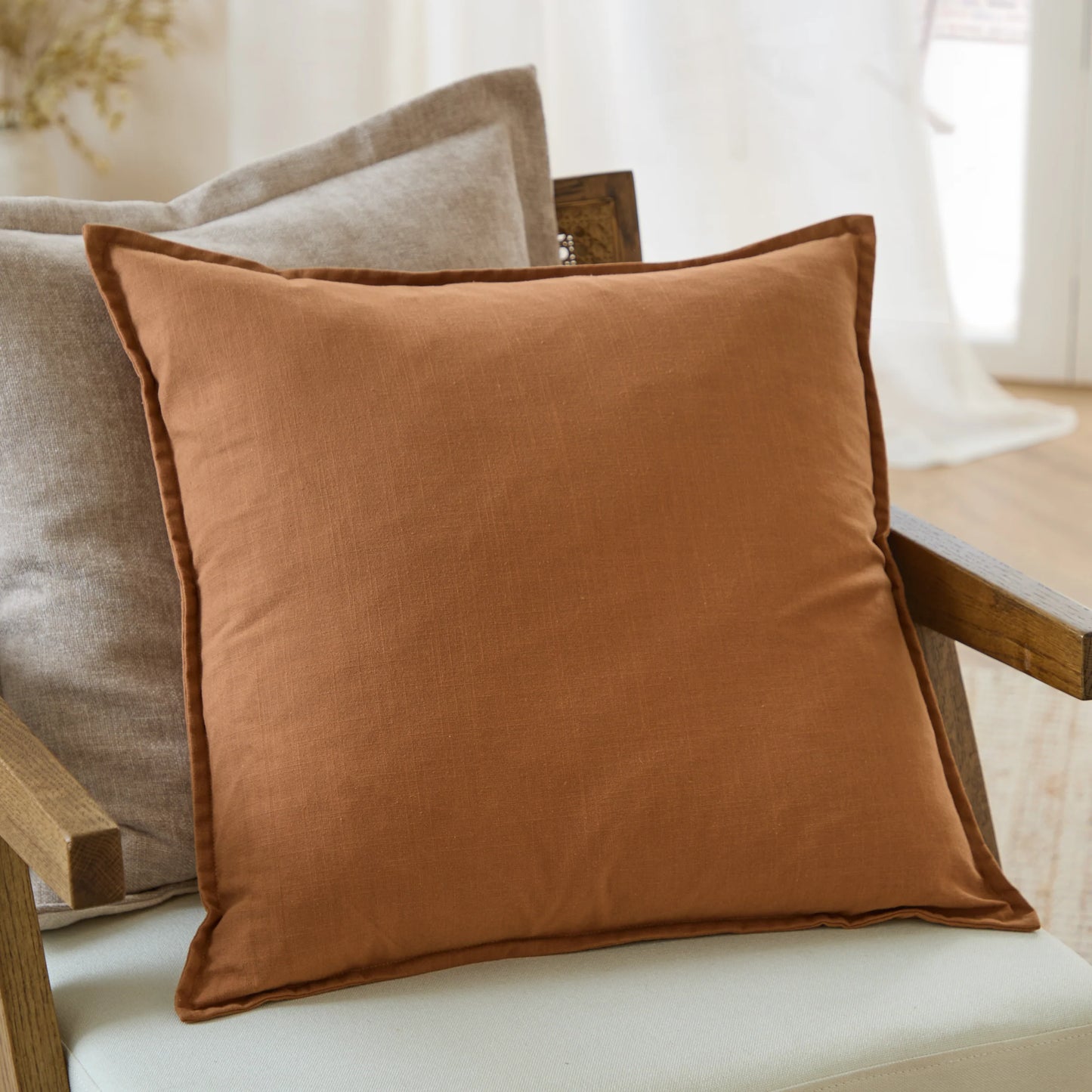 Yard Slub Cotton Cushion - Toffee